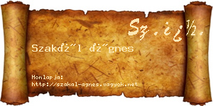 Szakál Ágnes névjegykártya